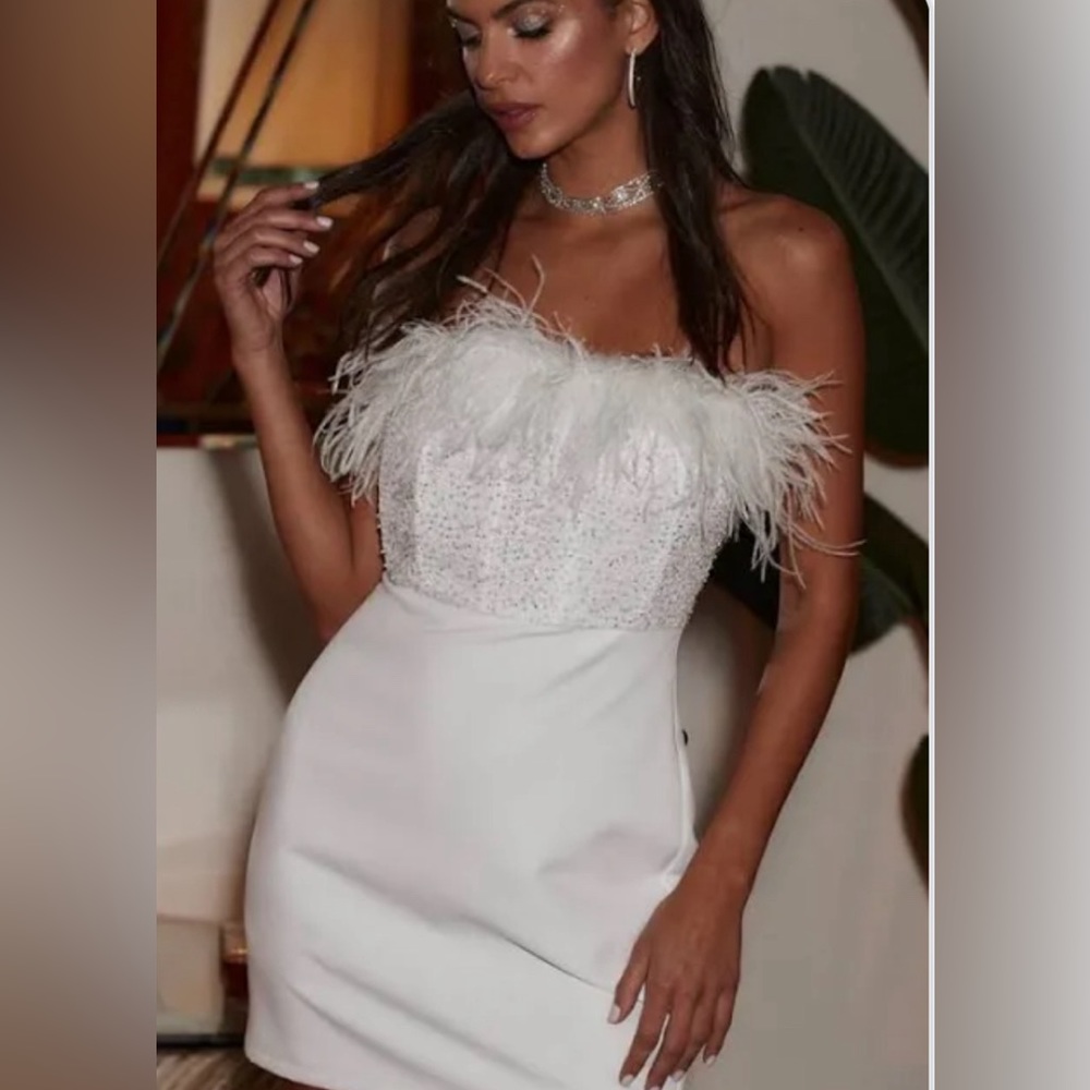 12th tribe white mini dress
